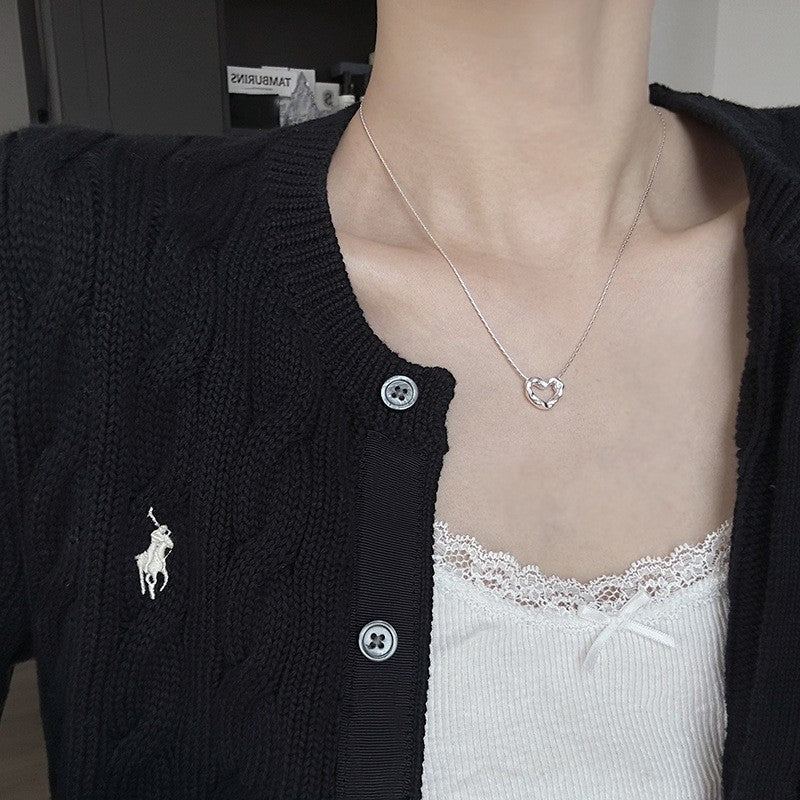 S925 Sterling Silver Premium Butterfly Necklace Gift Ins Female Niche Cold Wind Light Luxury Personalized Fashion Internet Celebrity Pendant