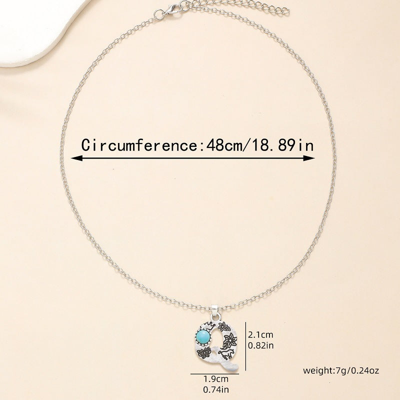 Western Wind Alloy English Alphabet Necklace Mother's Day Gift