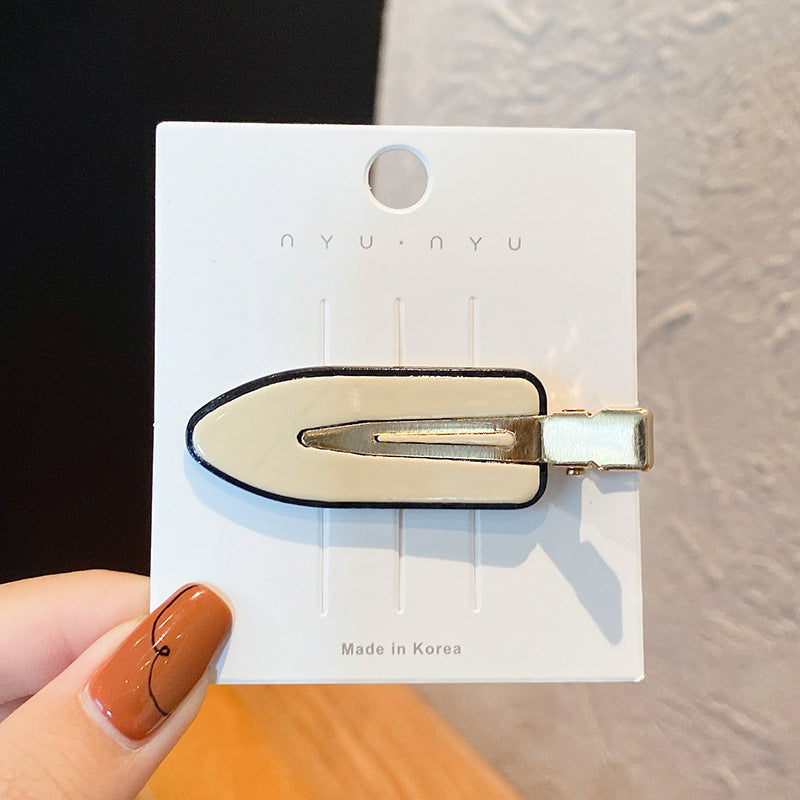 Black and White Checkerboard Hairpin Seamless Hairpin Broken Hair Bangs Side Clip Female Korean Duck Bill Clip One-word Clip