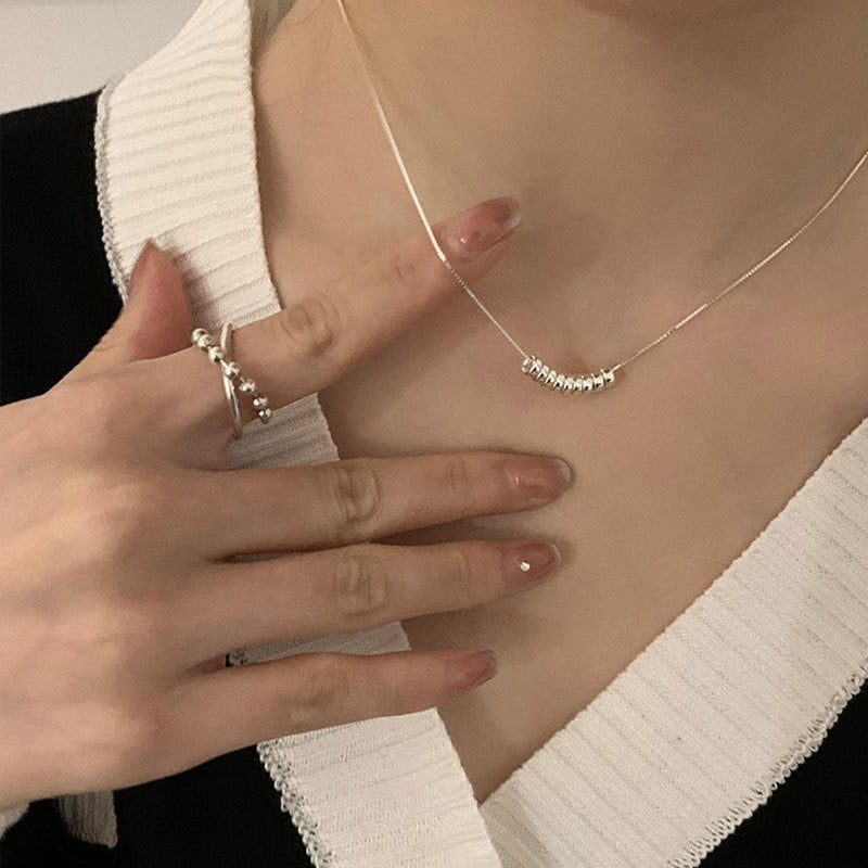 925 Silver Luck Pearl Necklace Female Butterfly Cold Light Luxury Flash Diamond Ins Wind Niche Collarbone Chain