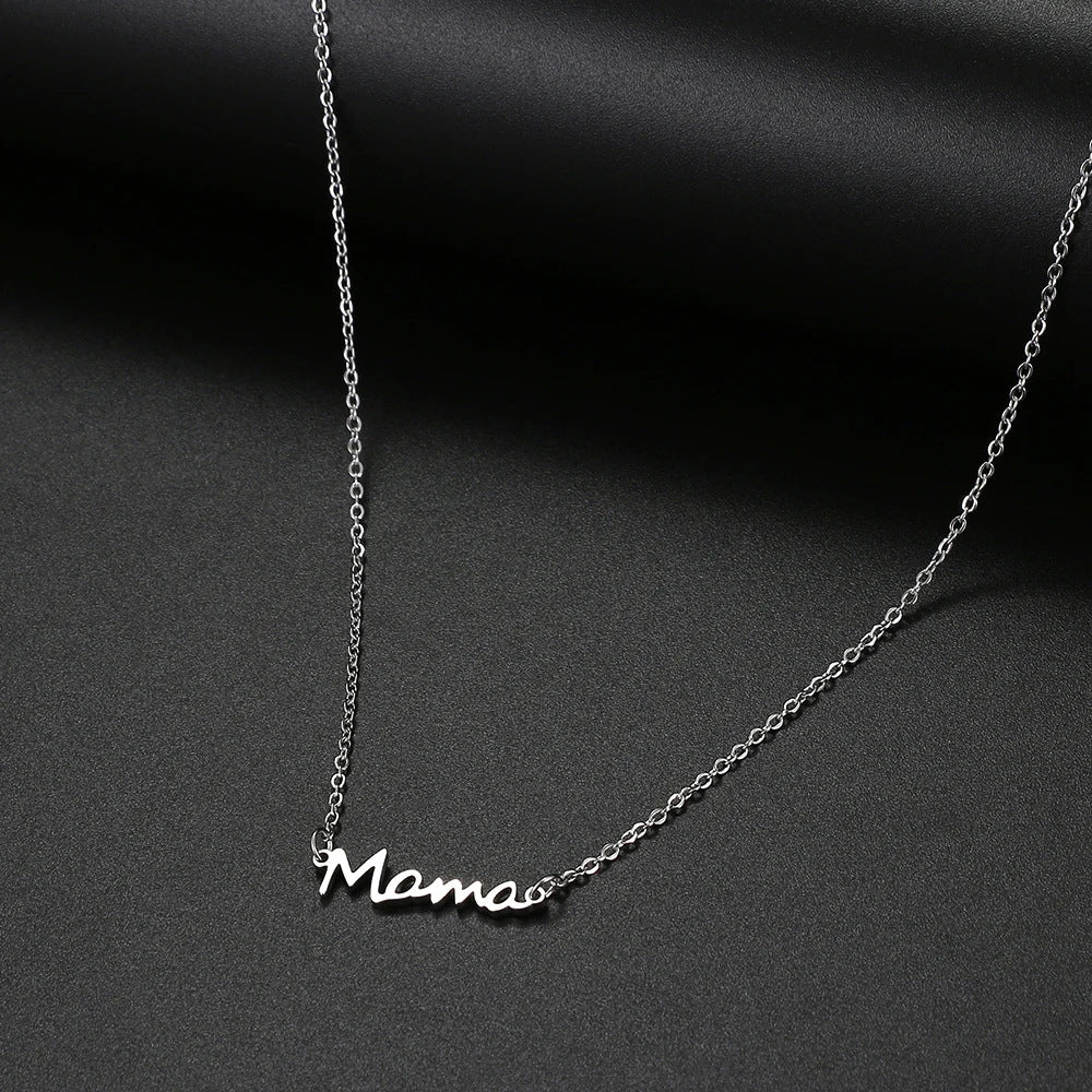 Mother's Day Series Mama Necklace English Letter Pendant, Titanium Steel Personalized Necklace Explosive Jewelry
