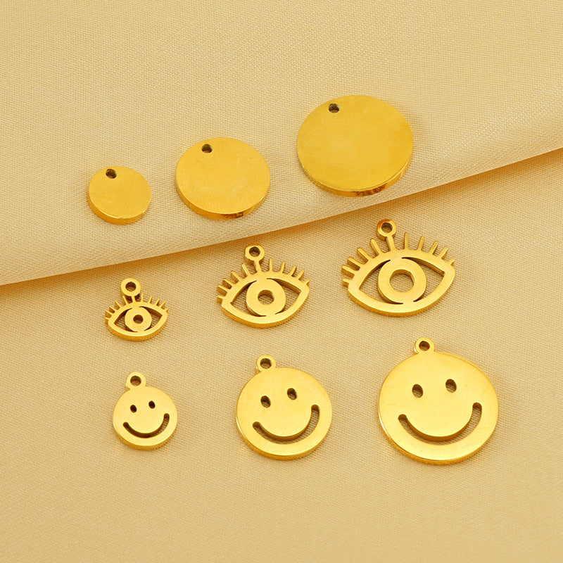 Stainless Steel Jewelry Accessories Necklace Accessories Plated 18k Gold Versatile Simple Wind Titanium Steel Pendant Spot Wholesale