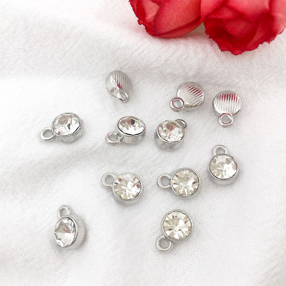 Alloy Diamond Twelve Birthday Stone Small Pendant Star Stone Lucky Stone Birthday Stone DIY Pendant 7mm Jewelry Accessories