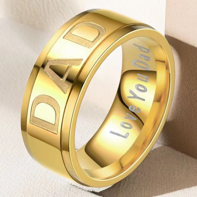 Stainless Steel Ring MOM European and American Holiday Gifts Couple Titanium Steel Ring Does Not Fade Ins Style Jewelry Jewelry Wholesale