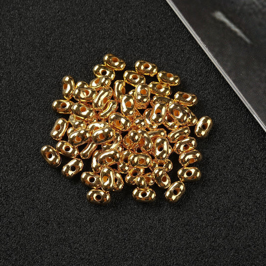 Acrylic Peanut Bead Separator DIY Bracelet Necklace Positioning Bead Accessories, Gold Silver Loose Beads