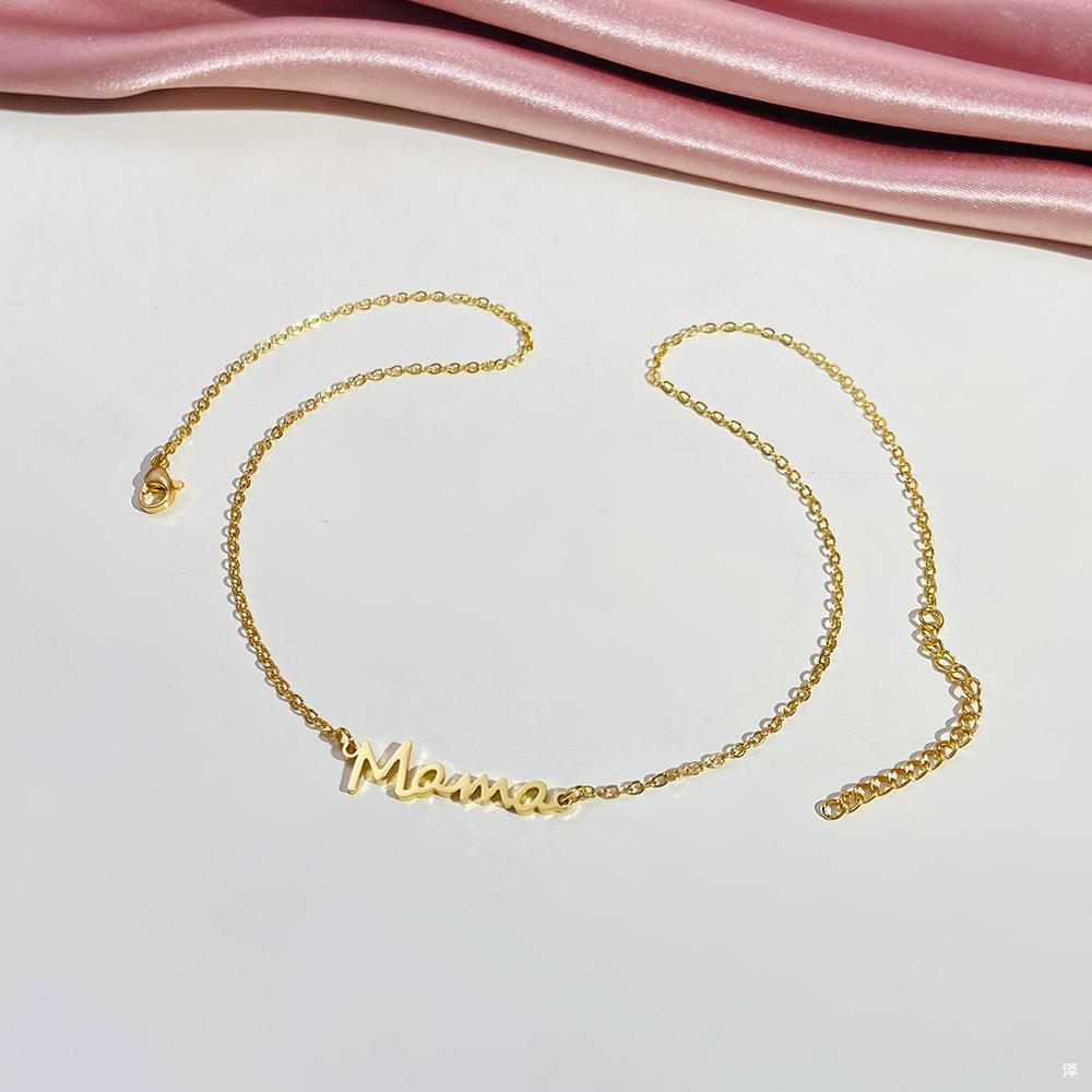 European and American Mama Mother Stainless Steel Letter Necklace Mother's Day Jewelry Female Wholesale