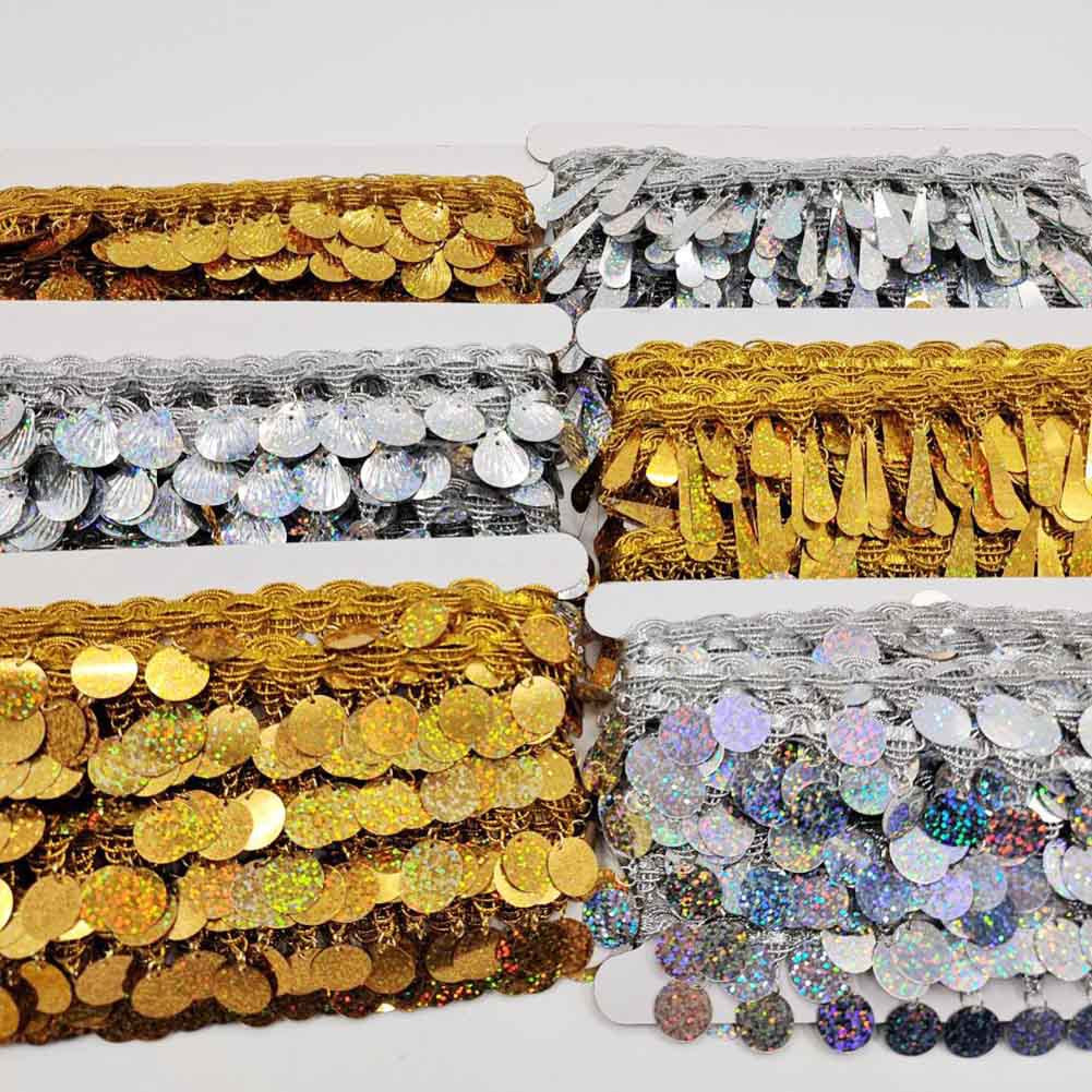 Gold and Silver Laser Slings Lace Dance Clothing Accessories Embroidery Lace Accessories