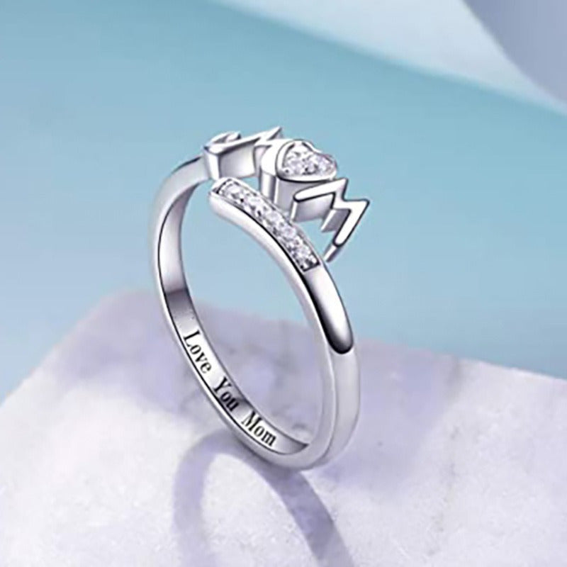 Jewelry Opening Love Ring Accessories European and American Fashion Lettering Jewelry Mother Plot Gift MOM Ring Women