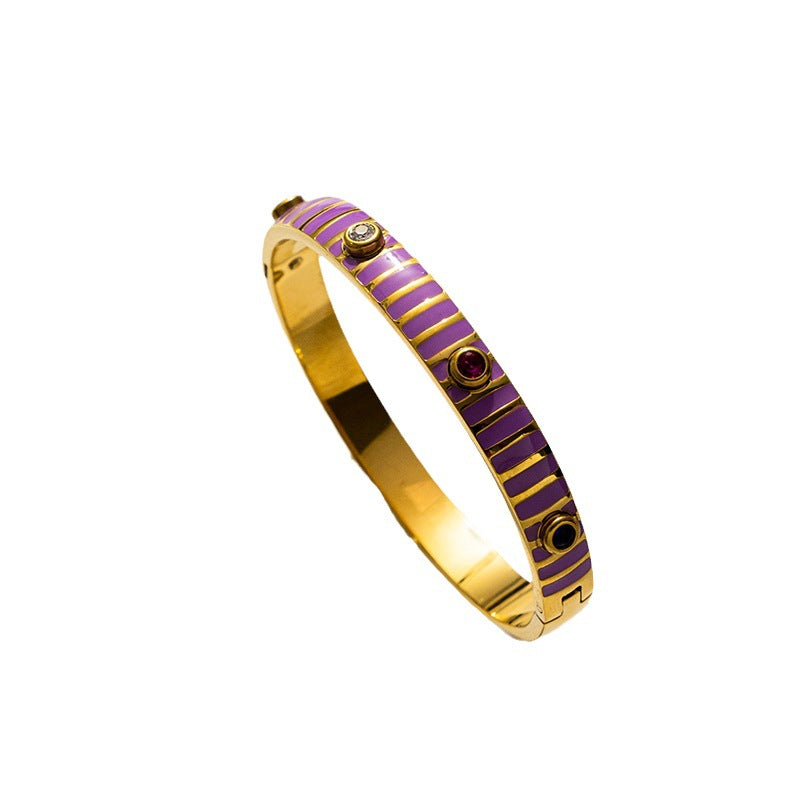 European and American Beach Style, Color Dripping Oil, Zircon Bracelet, Ethnic Style, Bohemian Bracelet Women