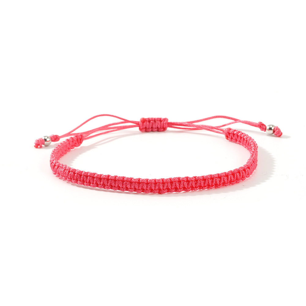 Hot-selling Solid Color Hand-woven Hand Rope Fashionable Versatile Men's and Women's Adjustable Bracelet Gift