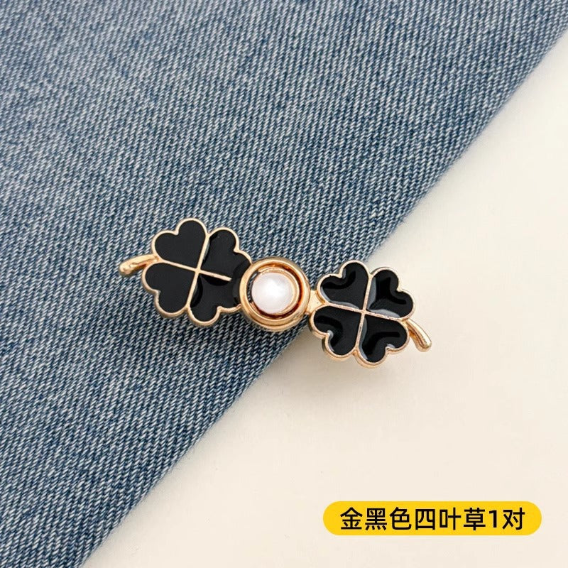 Jeans Waistband Reduced Waist Buckle Brooch Women's Skirt Tightened Waist Artifact Pin Fixed Anti-light Buckle Button