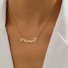 Mother's Day Stainless Steel Mama Necklace Women Do Not Fade Fashion Personalized Letter Titanium Steel Necklace Jewelry Korean Version Jewelry