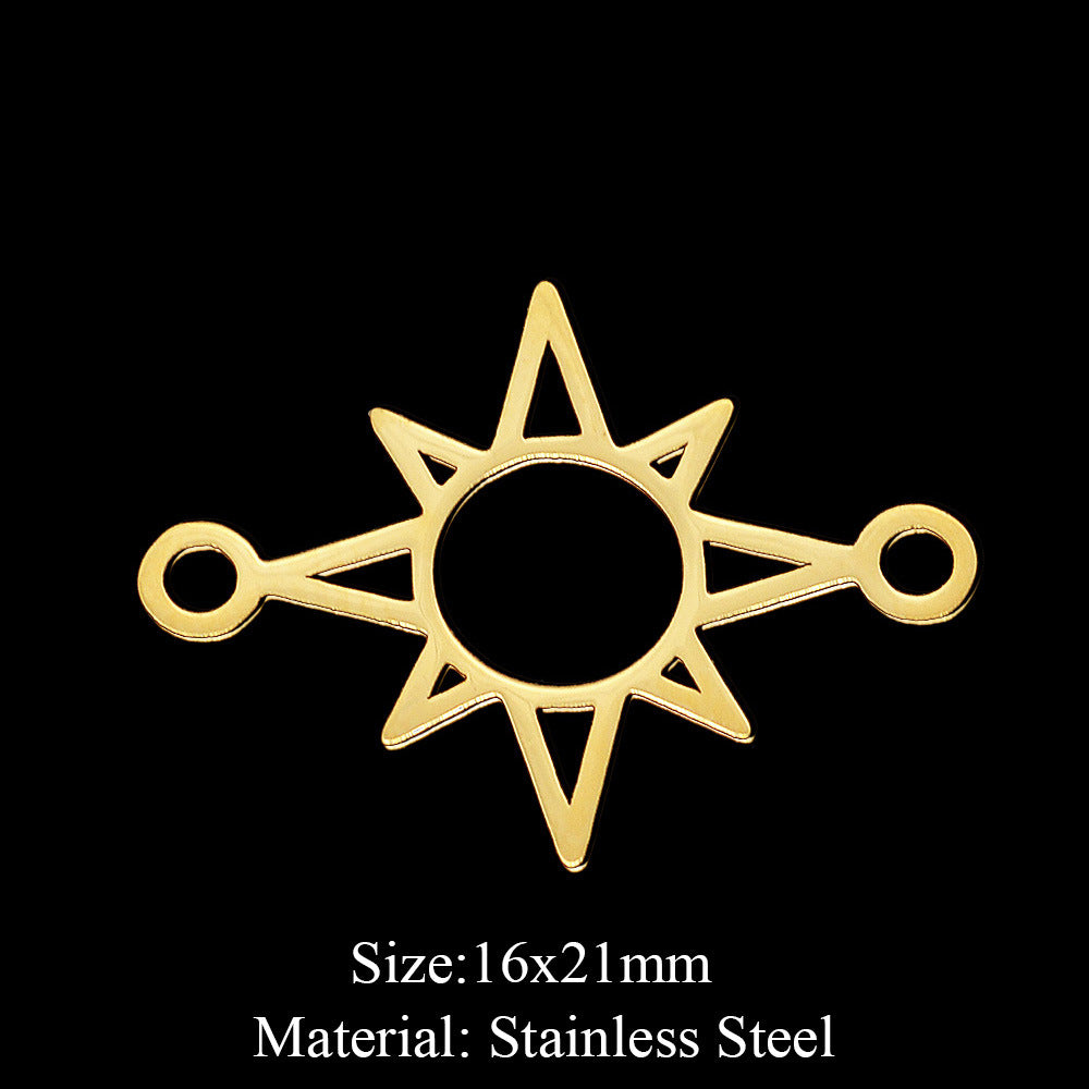 5 Pcs/bag Eye Fairy Face Pendant Geometric DIY Stainless Steel Jewelry Accessories Necklace Pendant