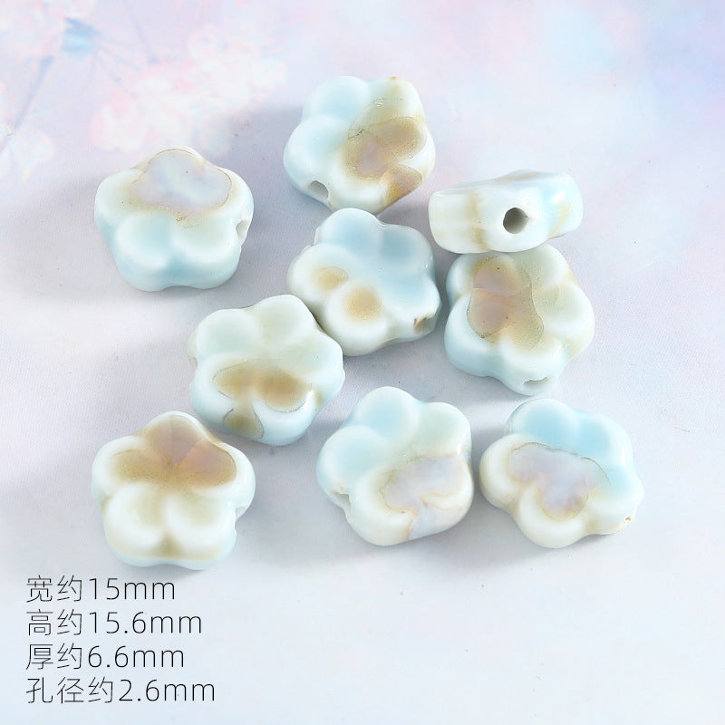 Ocean Wind Ceramic Beads Rabbit Conch Cat Claws Beaded Accessories Handmade Material DIY Loose Beads Bracelet Accessories