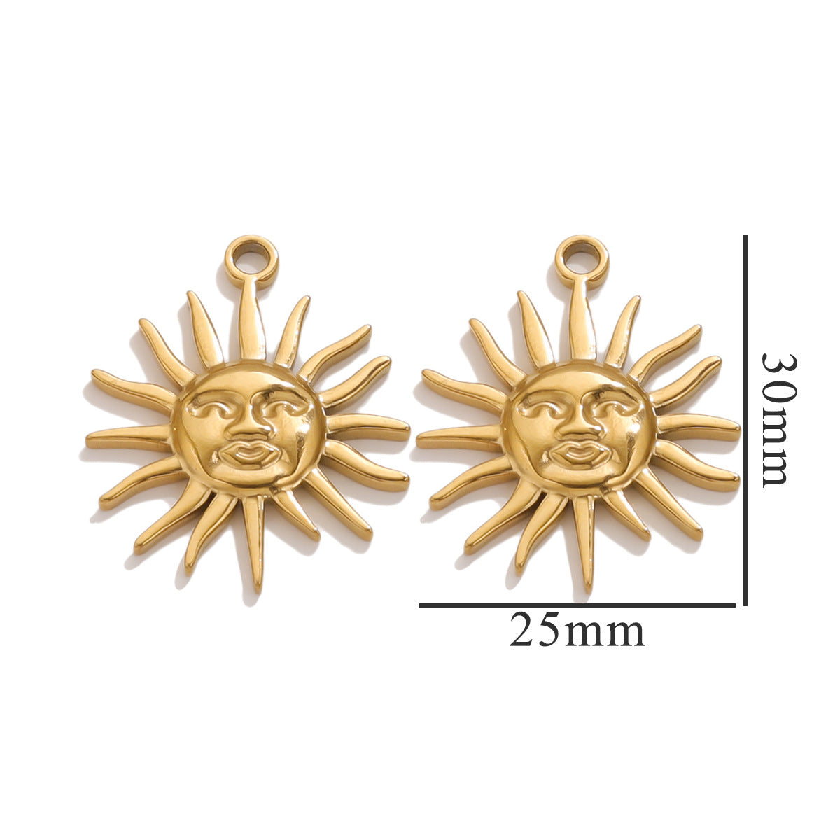 Stainless Steel New Personalized Retro Three-dimensional Sun Love Pendant DIY Stainless Steel Necklace Accessories Wholesale