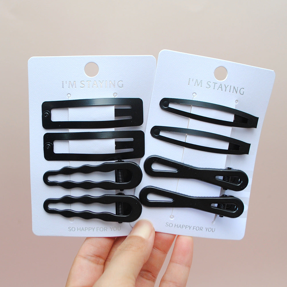 Black Hairpin Duck Clip Temperament Bb Clip Set Japanese and Korean Simple Bangs Clip Forehead Small Clip Headdress