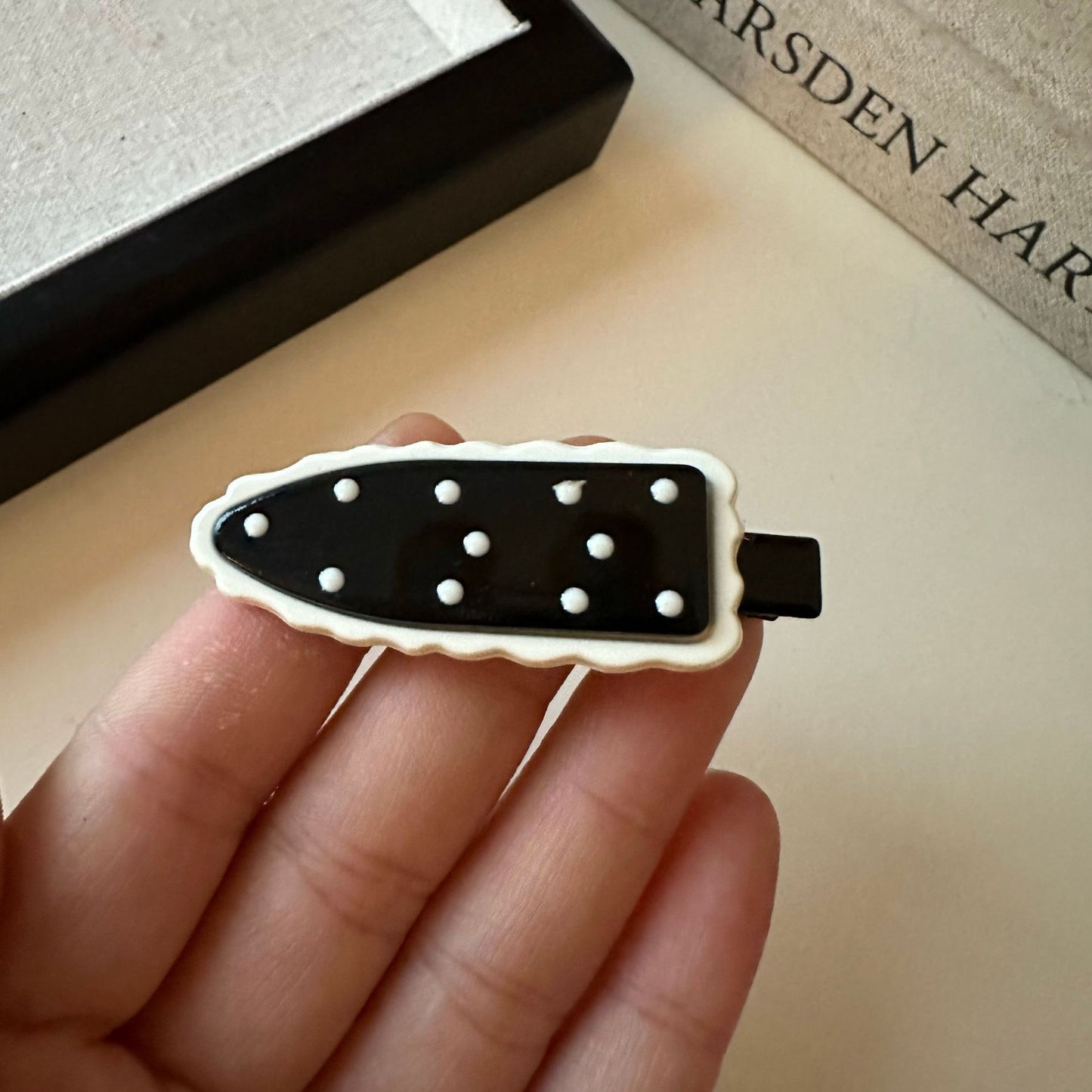 New Retro Polka Dot Double-layer Seamless Clip Bangs Clip Girl Simple Hairpin Side Versatile Temperament Hairpin Hair Accessories
