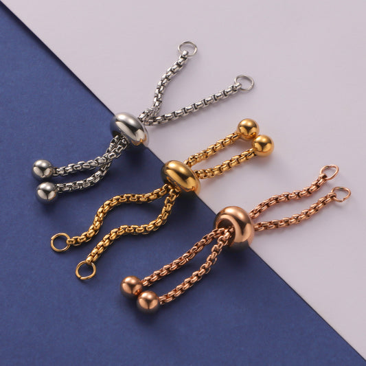 Hot-selling DIY Stainless Steel Adjustable Ring Accessories Pull-out Telescopic Rubber Ring 4.5cm/5cmm Ring Chain