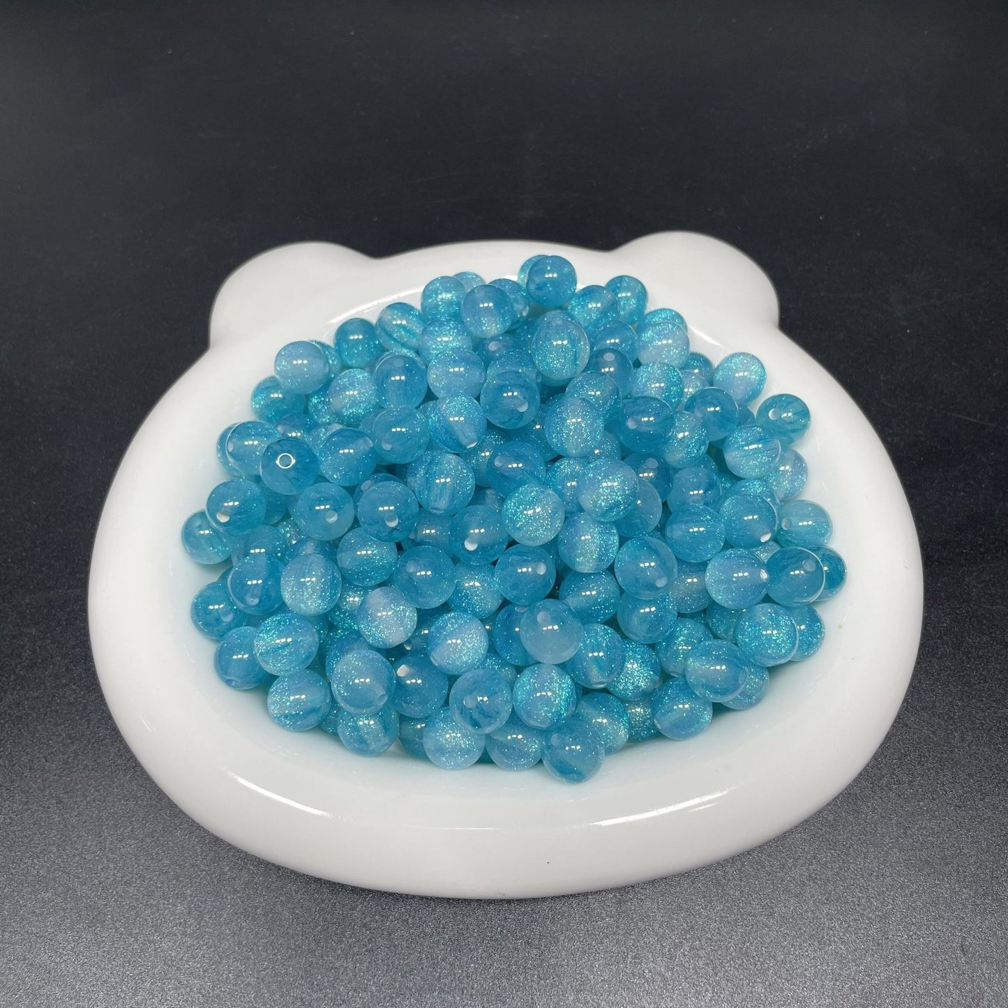 8/10/12 Mm Resin Fine Flash Starry Sky Mermaid Ji Round Beads Resin Imitation Cat Eye Beads DIY Bracelet Accessories