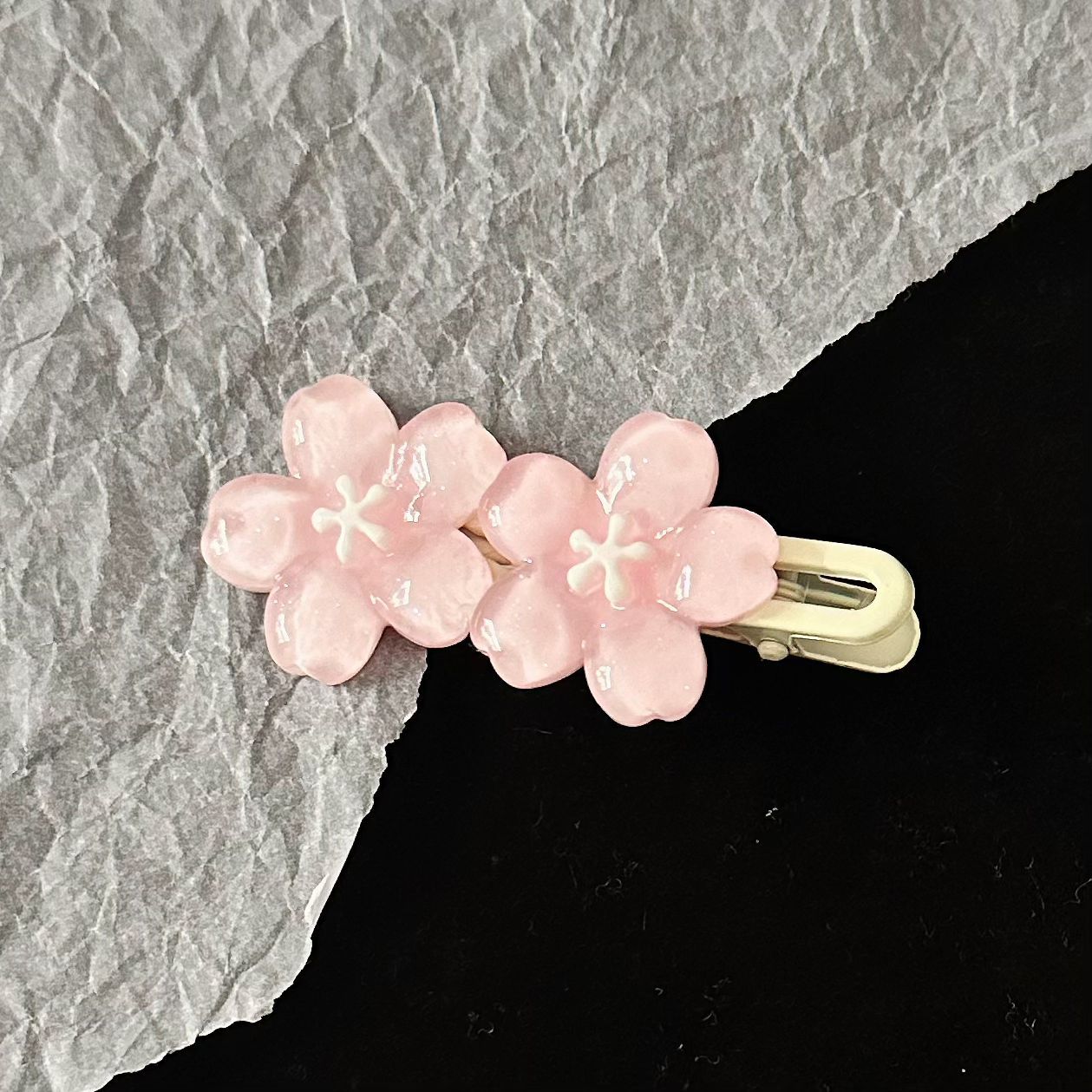 Romantic Pink Cherry Blossom Hairpin High Value Sweet High Sense Girl Bangs Side Hairpin Jewelry Hair Accessories Wholesale