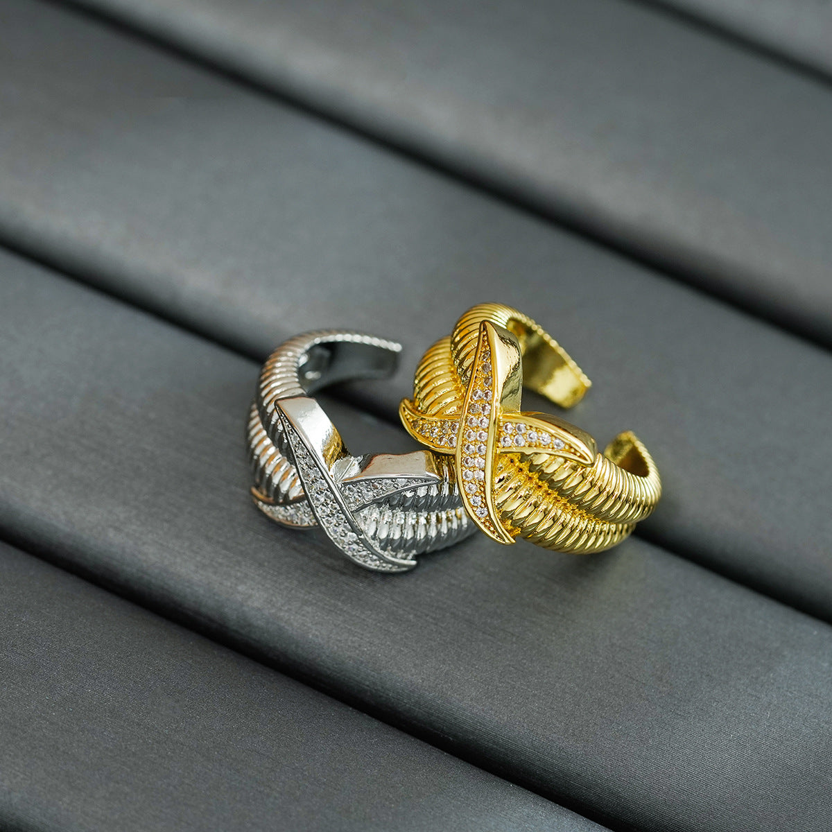 Internet Celebrity Exquisite Super Flash Zircon Ring Girls Light Luxury High Sense Opening Adjustable Ring Simple Real Gold Plating