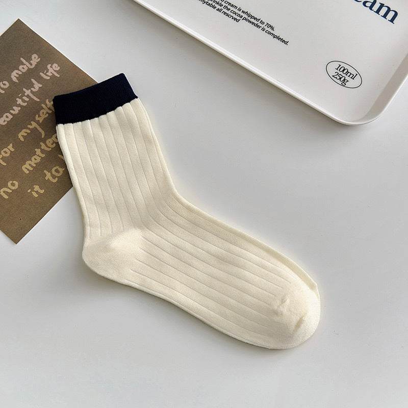 Socks Women's Summer Medium Tube Socks Dopamine Candy Color Korean Spring and Autumn Stacking Socks