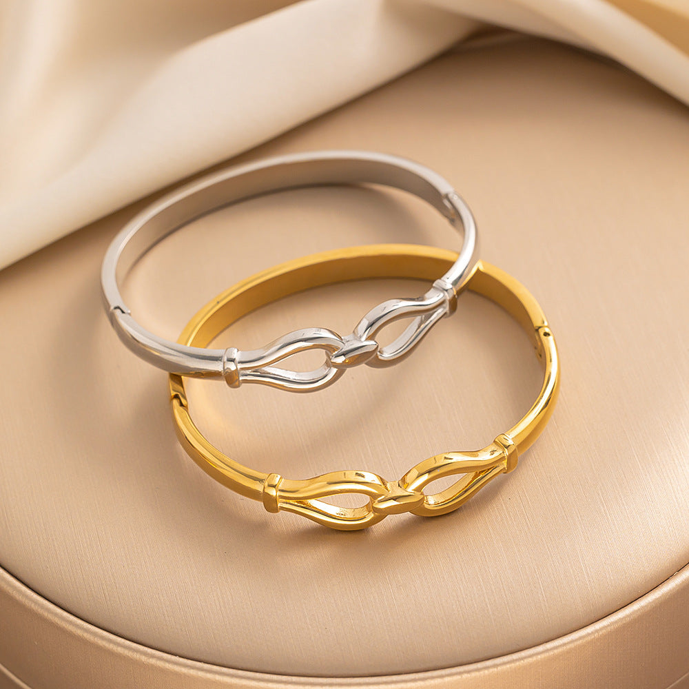 Titanium Steel Extremely Simple Bracelet, Hot-selling High-end Vacuum Furnace Electroplated Smooth Stainless Steel Bracelet