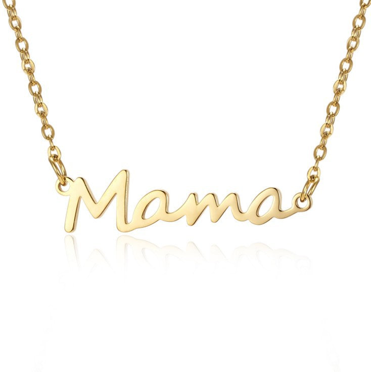 European and American Fashion Personalized Mother's Day Gift Mama Small Fresh Necklace Collarbone Chain, Source