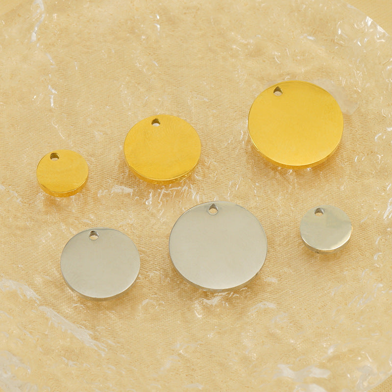 Stainless Steel Jewelry Accessories Necklace Accessories Plated 18k Gold Versatile Simple Wind Titanium Steel Pendant Spot Wholesale