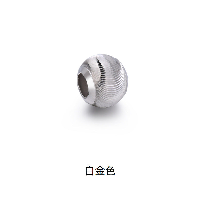S925 Sterling Silver Cat Eye Beads Loose Beads Brushed Beads, Braided Rope Beaded DIY Bracelet Bracelet Material Jewelry Accessories