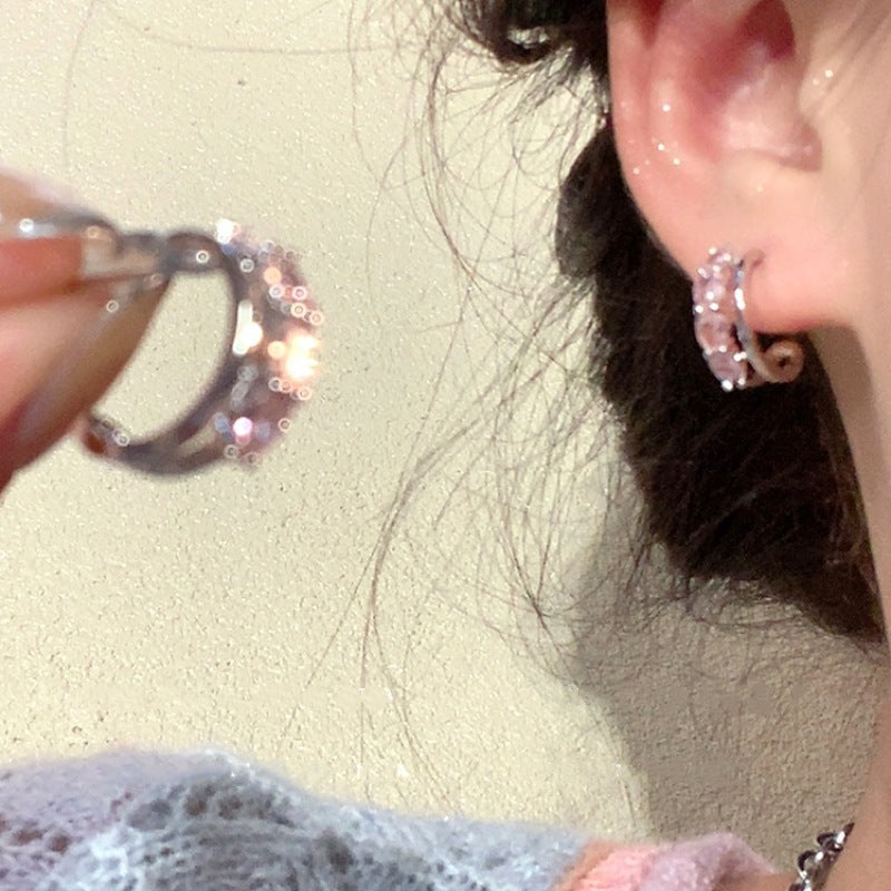 925 Silver Needle Pearl Zircon Earrings Women's High-end Sense Niche Temperament Cold Wind Mori Earrings Ear Jewelry Wholesale