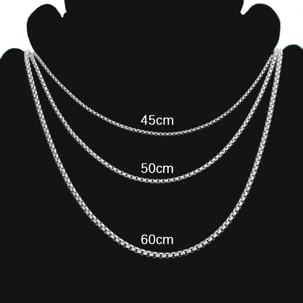 Fashion Square Pearl Necklace Personalized Hip-hop Stainless Steel Handmade Chain DIY Jewelry Versatile Chain