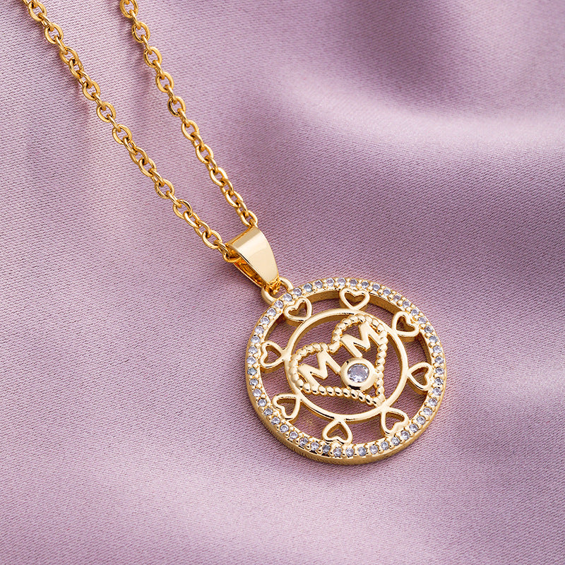 Stainless Steel Heart Shape Mother's Day Mom Letter Necklace