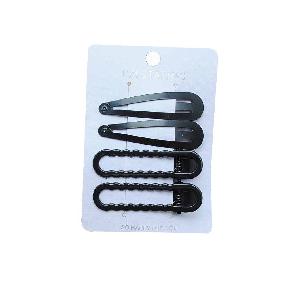 Black Hairpin Duck Clip Temperament Bb Clip Set Japanese and Korean Simple Bangs Clip Forehead Small Clip Headdress