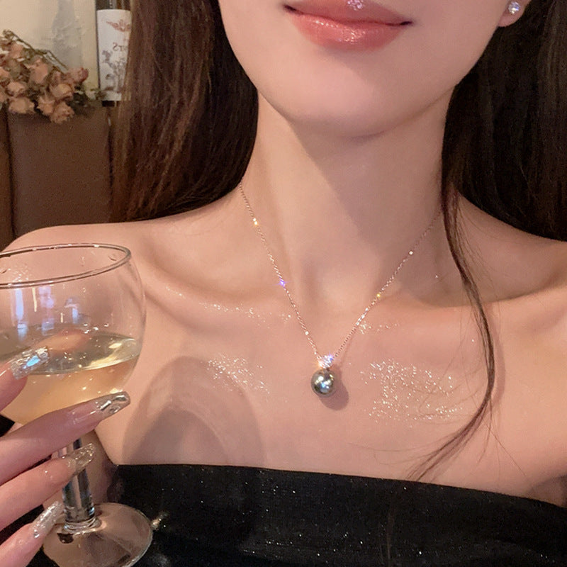South Korea's New Niche Pearl Necklace Women's Versatile Splicing Love Collarbone Chain Light Luxury Temperament Beaded Necklace