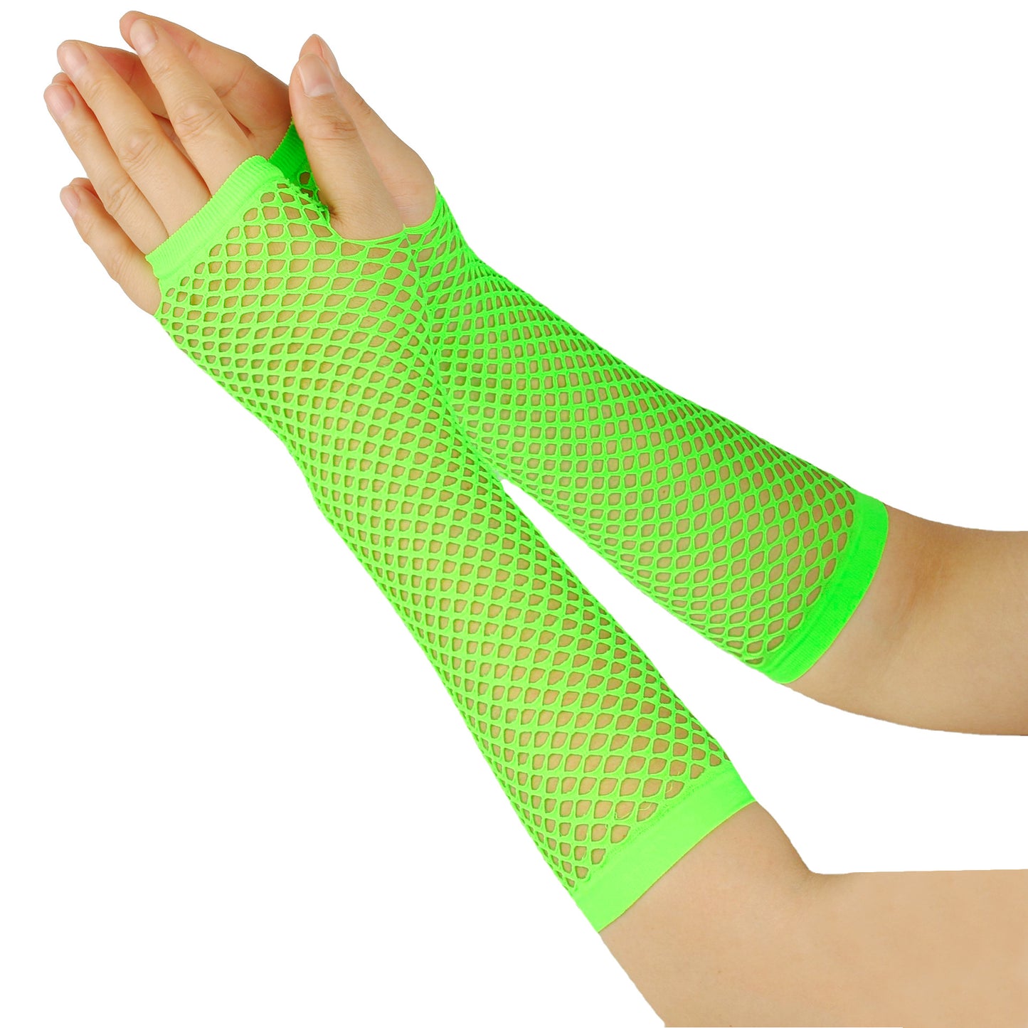 European and American Rough Net Fishing Net Elastic Gloves Sexy Long Gloves Punk Half Finger Nightclub Party Etiquette Gloves