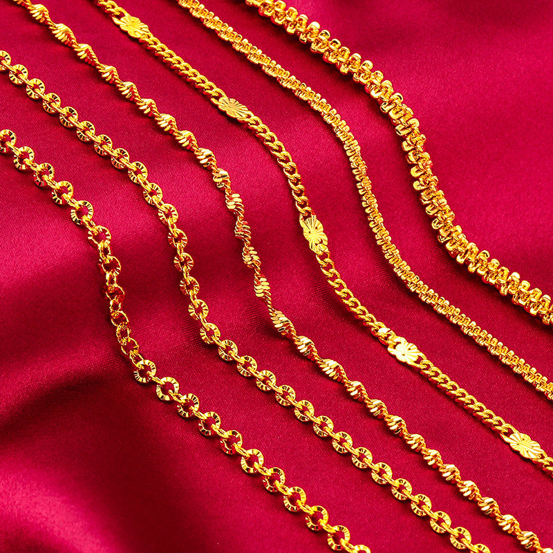 Caterpillar Ladies Water Ripple O Bead Chain Women's Sand Gold Bracelet Bracelet