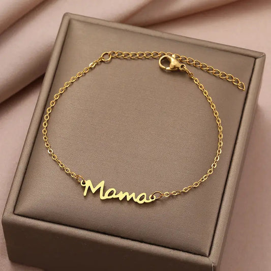 Stainless Steel Letter Bracelet European and American Fashion Personalized Bracelet Mother's Day Gift