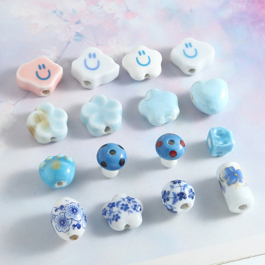 Ocean Wind Ceramic Beads Rabbit Conch Cat Claws Beaded Accessories Handmade Material DIY Loose Beads Bracelet Accessories