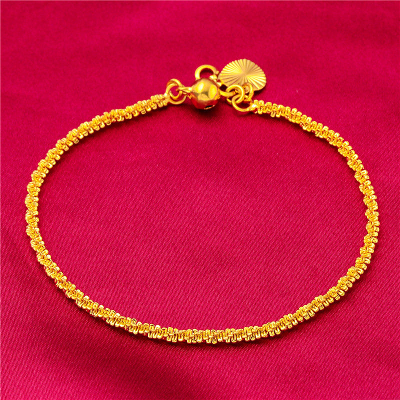Caterpillar Ladies Water Ripple O Bead Chain Women's Sand Gold Bracelet Bracelet