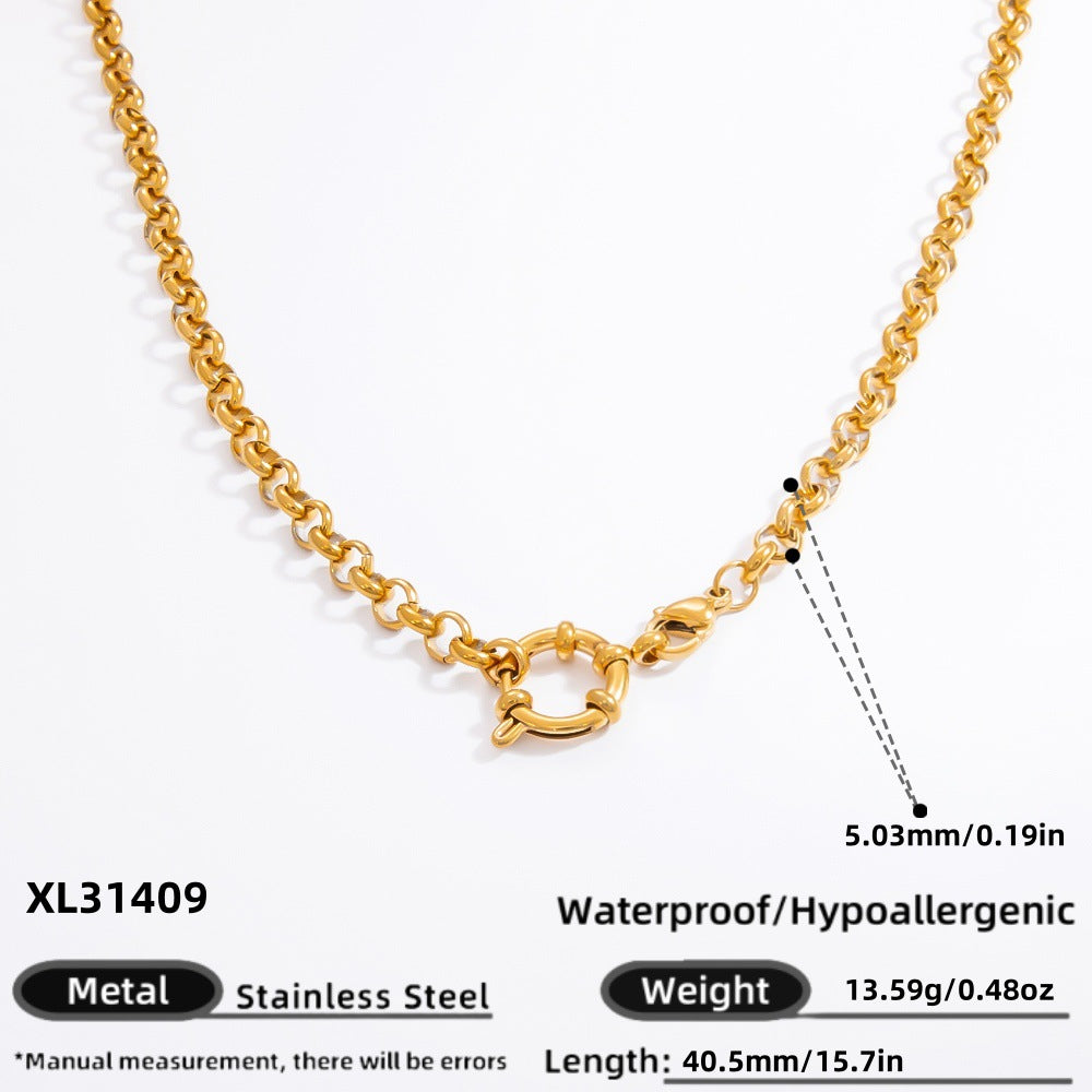 DIY Jewelry Accessories Do Not Fade, High-end Necklace Accessories Electroplated 18k Real Gold Stainless Steel Pendant Single Pendant