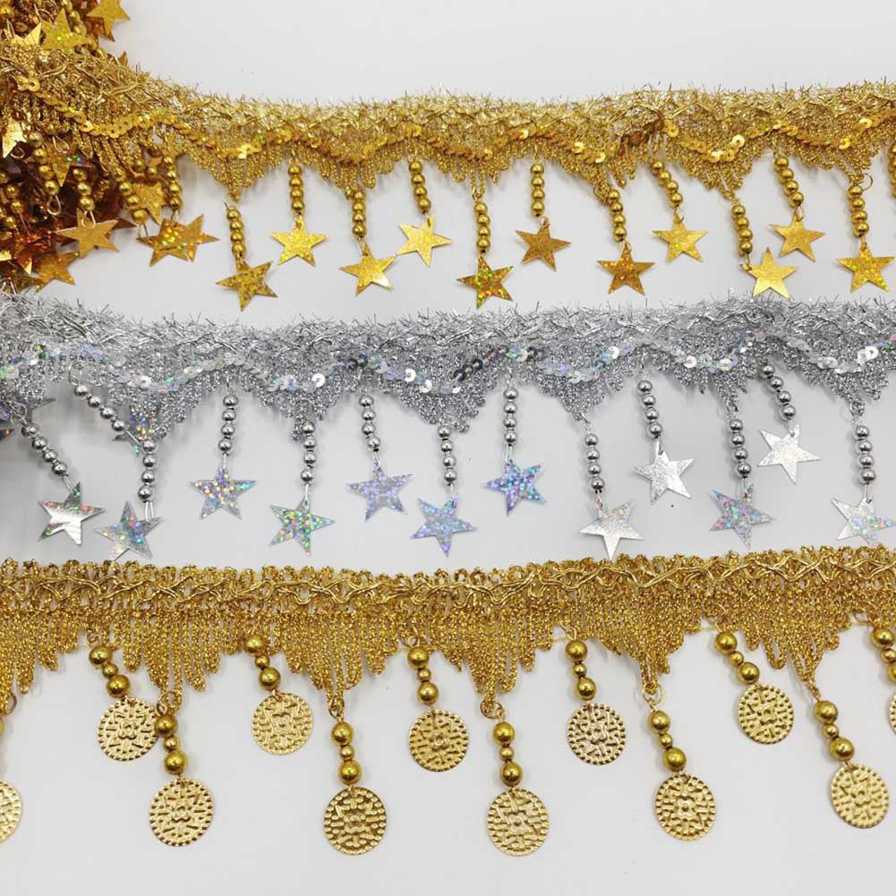 Gold and Silver Laser Slings Lace Dance Clothing Accessories Embroidery Lace Accessories