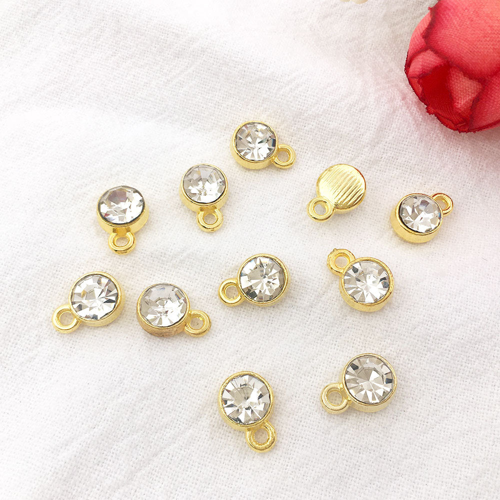 Alloy Diamond Twelve Birthday Stone Small Pendant Star Stone Lucky Stone Birthday Stone DIY Pendant 7mm Jewelry Accessories