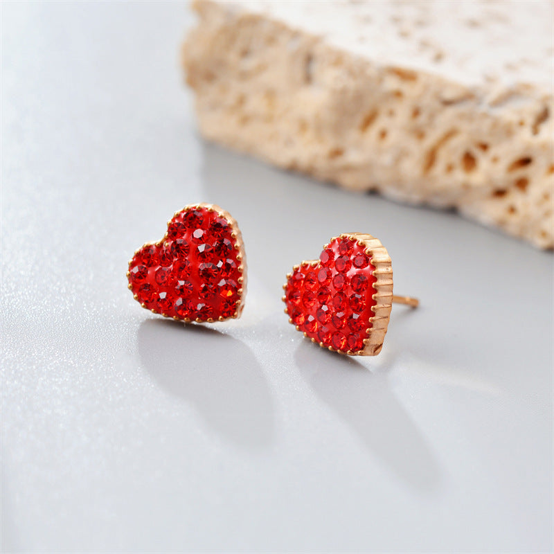 Fashion Titanium Steel Does Not Fade Short Ear Buckle Simple Geometric Rose Gold Earrings Stud Earrings