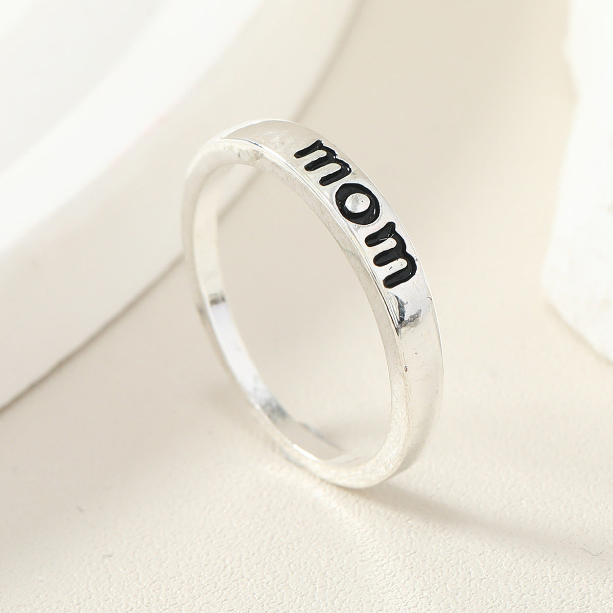 MOM Mother DAD Ring Alloy Silver Plated Jewelry Mother's Day Gift Jewelry