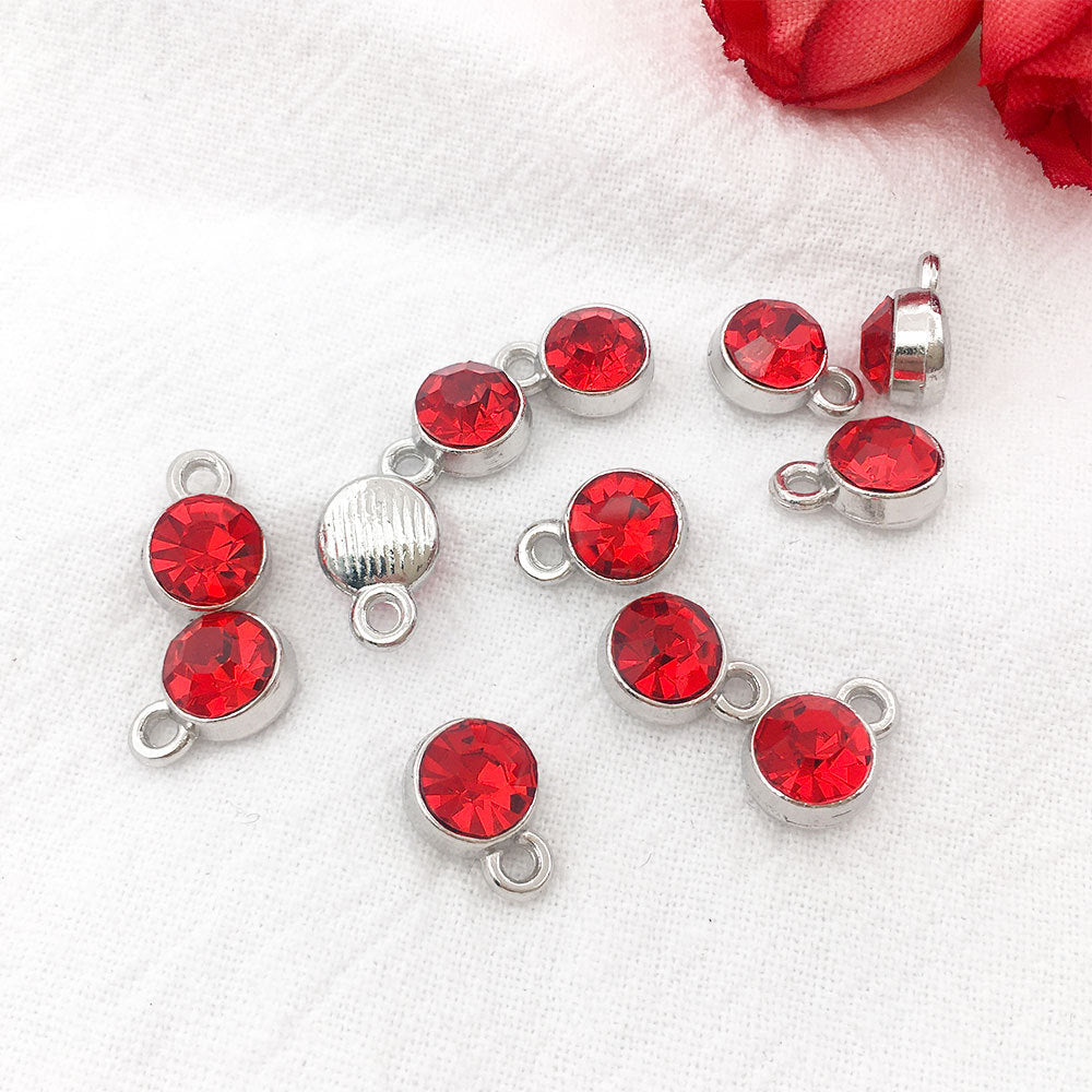 Alloy Diamond Twelve Birthday Stone Small Pendant Star Stone Lucky Stone Birthday Stone DIY Pendant 7mm Jewelry Accessories