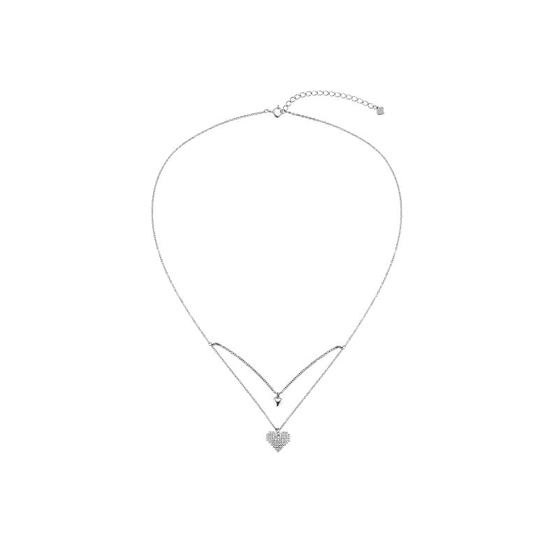925 Silver Love Necklace Women's Summer High Sense Design Sense Niche Light Luxury Collarbone Chain Neck Chain