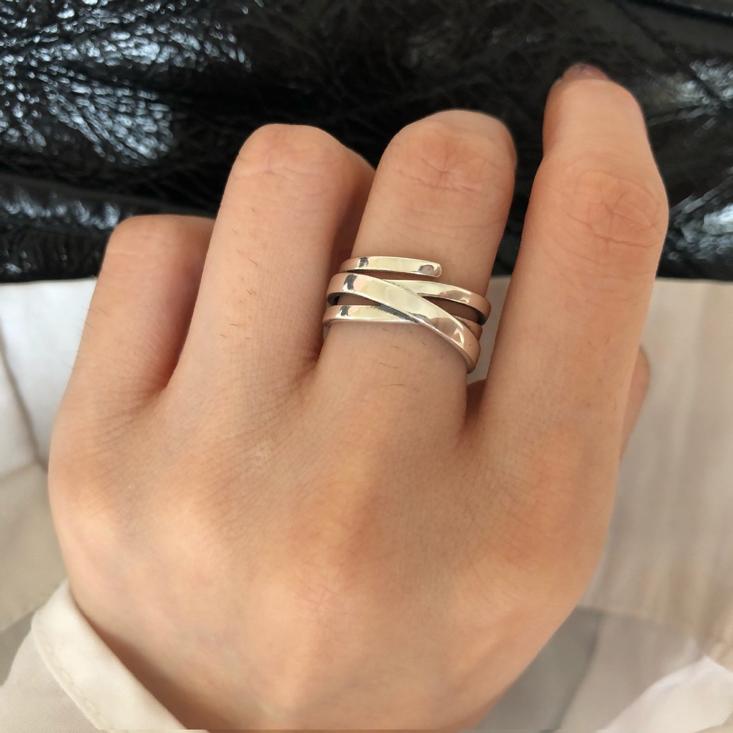925 Sterling Silver Ring Retro Thai Silver Love English Letter Hollow Index Finger Ring Niche Design Cold Wind Light Luxury