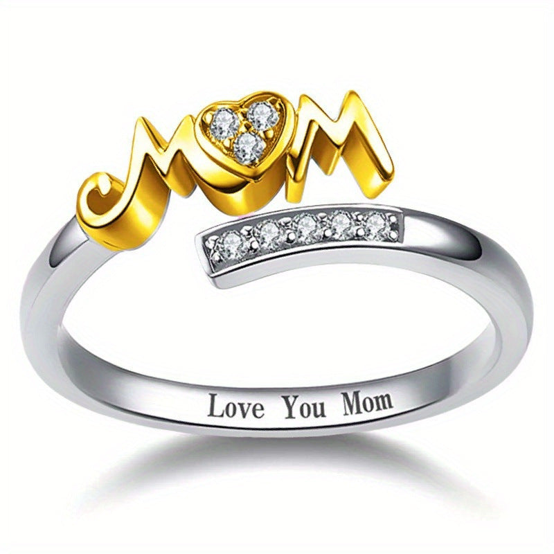 Jewelry Opening Love Ring Accessories European and American Fashion Lettering Jewelry Mother Plot Gift MOM Ring Women