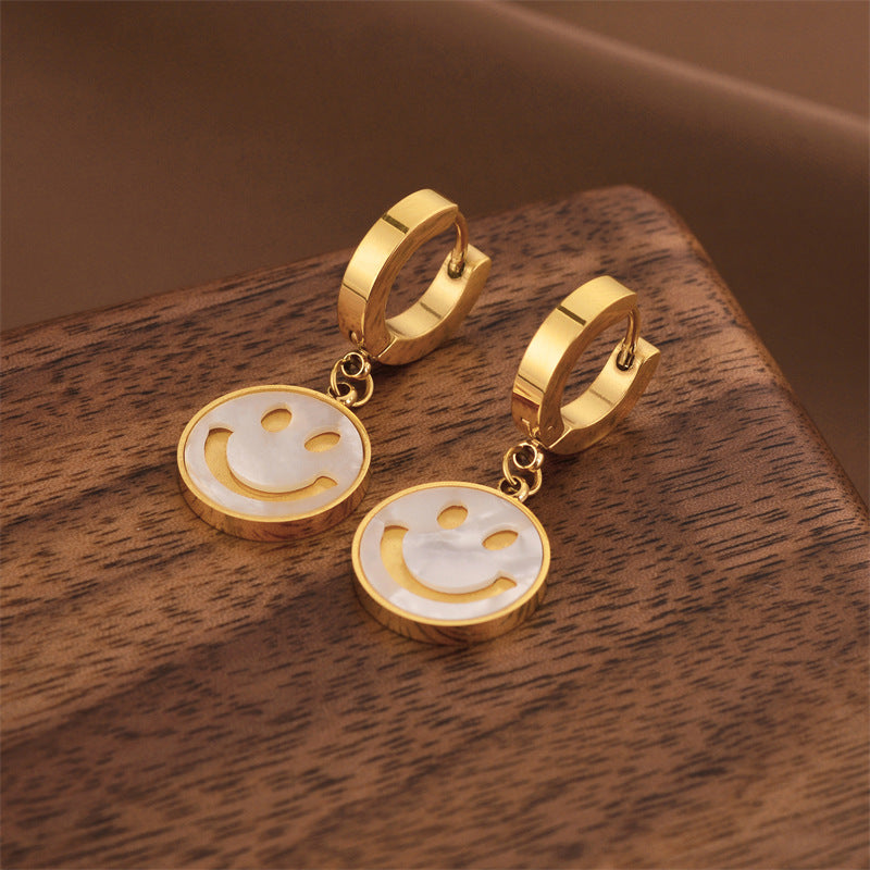 Fashion Titanium Steel Does Not Fade Short Ear Buckle Simple Geometric Rose Gold Earrings Stud Earrings